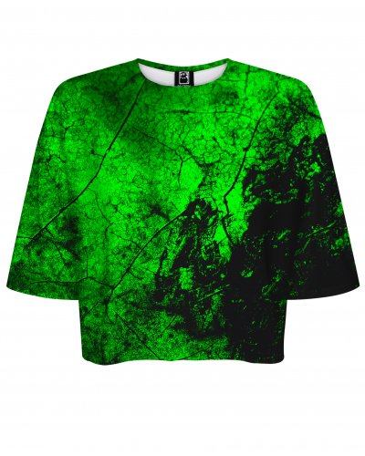 T-shirt Crop Green Wall