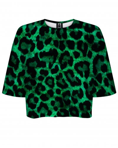 T-shirt Crop Green Panther