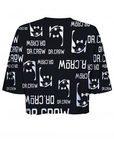 T-shirt Crop Dr.Crow Logo Black