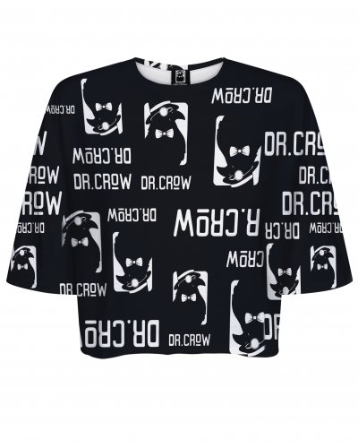 T-shirt Crop Dr.Crow Logo Black