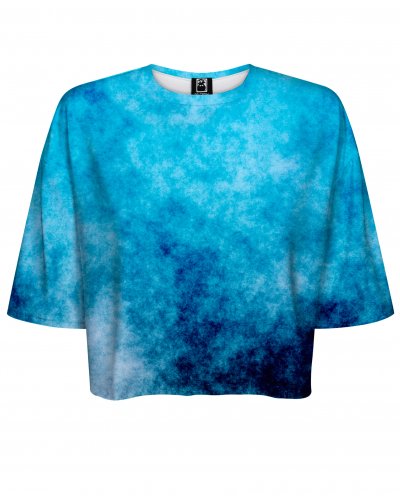 T-shirt Crop Blue Grunge