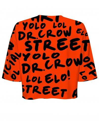 T-shirt Crop Dr.Crow Orange