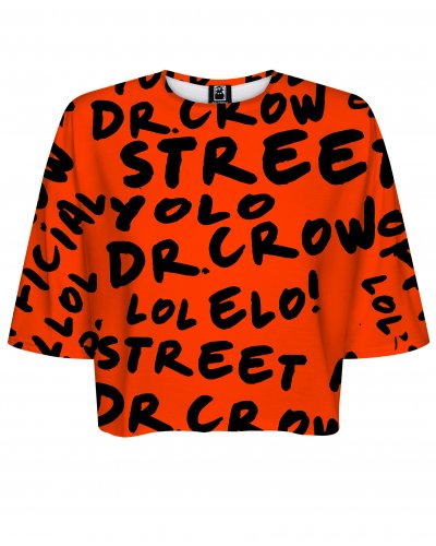 T-shirt Crop Dr.Crow Orange