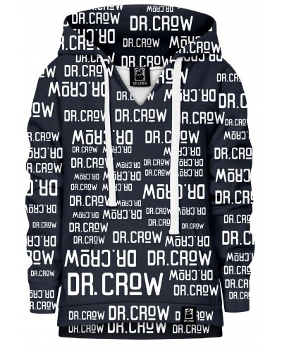 Hoodie with the hood Dr.Crow Text Black