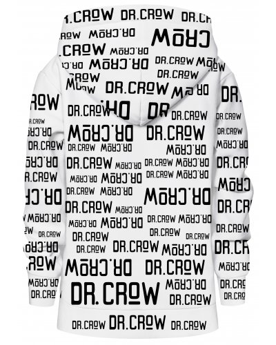 Hoodie with the hood Dr.Crow Text White