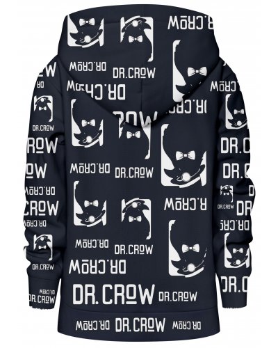 Hoodie with the hood Dr.Crow Logo Black