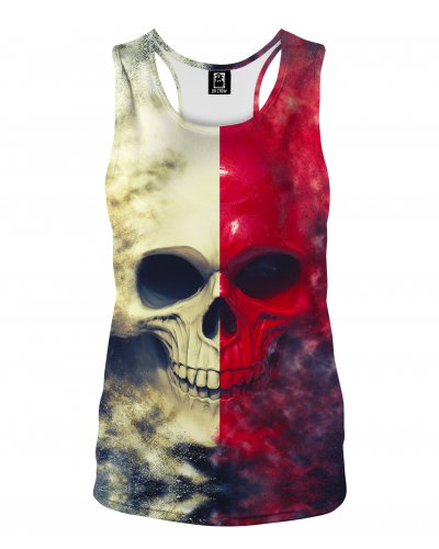 Tank Top White Red Skull