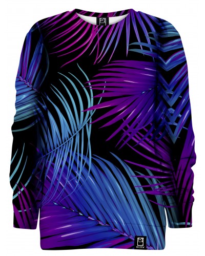 Hoodie without the hood Purple Palms