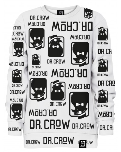 Hoodie without the hood Dr.Crow Logo White