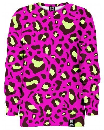 Hoodie without the hood Leopard Pink