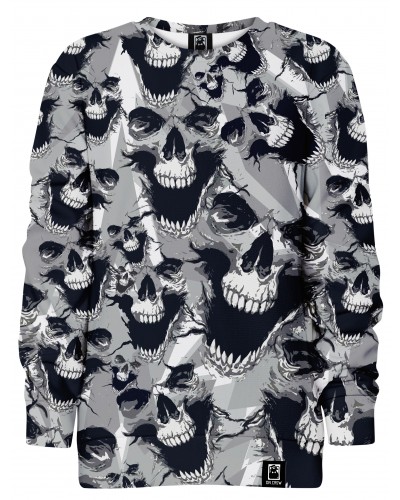 Hoodie without the hood Skull Gray