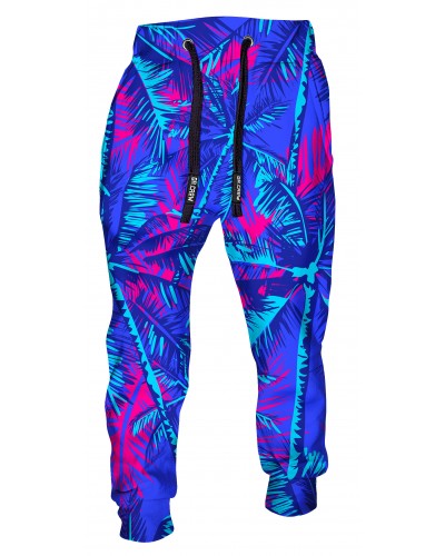 Trousers Neon Palms Blue