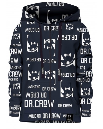 Hoodies zip Dr.Crow Logo Black