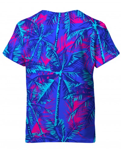 T-Shirt Neon Palms Blue