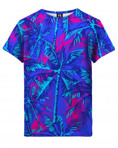 T-Shirt Neon Palms Blue