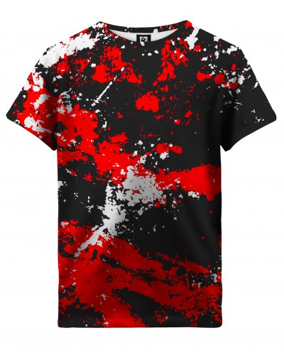 T-Shirt Marble Black Red