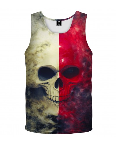 Tank Top White Red Skull