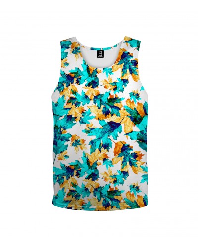 Tank Top Cyan Leaves