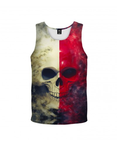 Tank Top White Red Skull