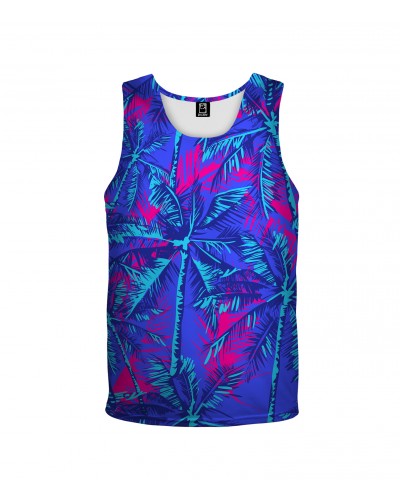 Tank Top Neon Palms Blue