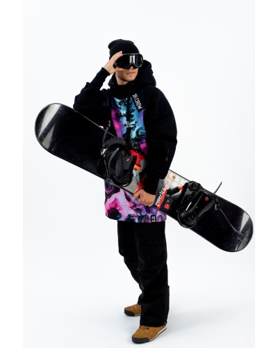 Snowboard hoodie Marble Neon