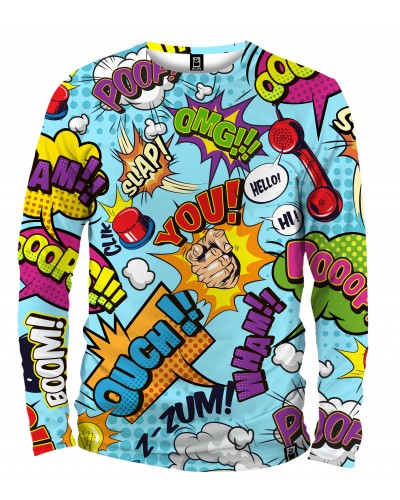 Long Sleeve Comic Blue