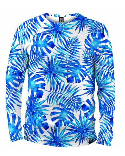 Long Sleeve Blue Summer Palm