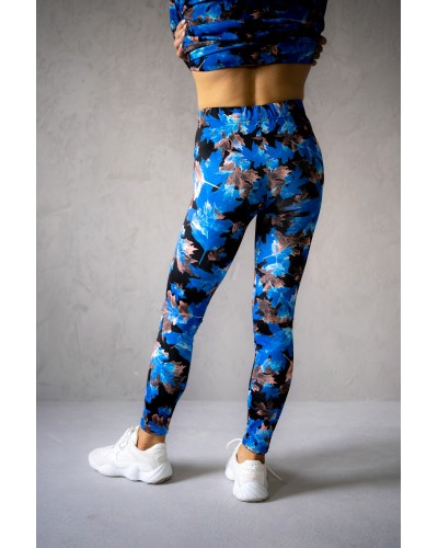 Leggings Blue Leaves