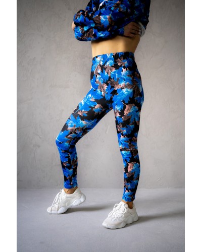 Leggings Blue Leaves