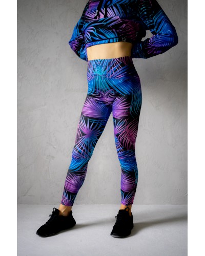 Leggings Purple Palms