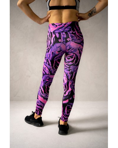 Leggings Purple Roses