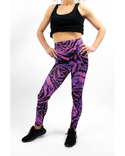 Leggings Purple Roses