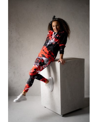 Leggings Marble Black Red