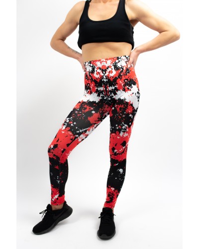 Leggings Marble Black Red