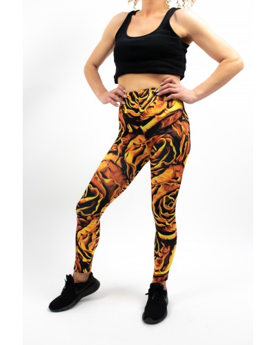 Leggings Gold Roses