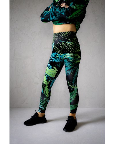 Leggings Rasta Skull Green