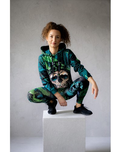 Legginsy Rasta Skull Green