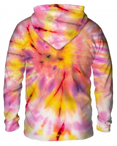 Hoodie with the hood Tie Die Pink