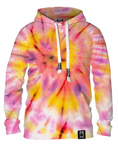 Hoodie with the hood Tie Die Pink