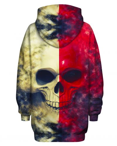 Bluza Oversize White Red Skull