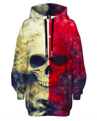 Bluza Oversize White Red Skull