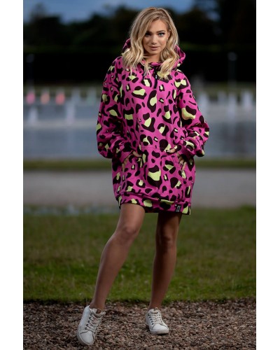 Hoodies Oversize Leopard Pink