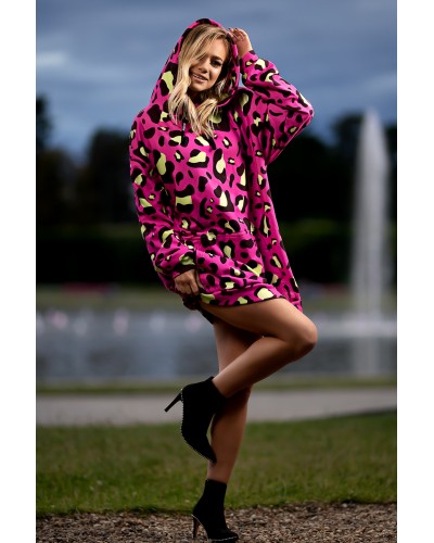 Bluza Oversize Leopard Pink