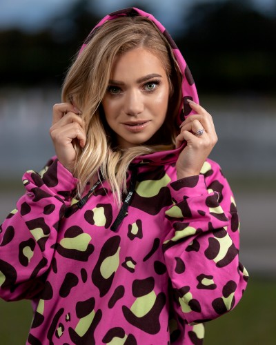 Hoodies Oversize Leopard Pink