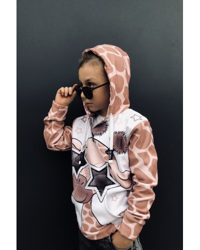 Hoodie with the hood Cute Giraffe