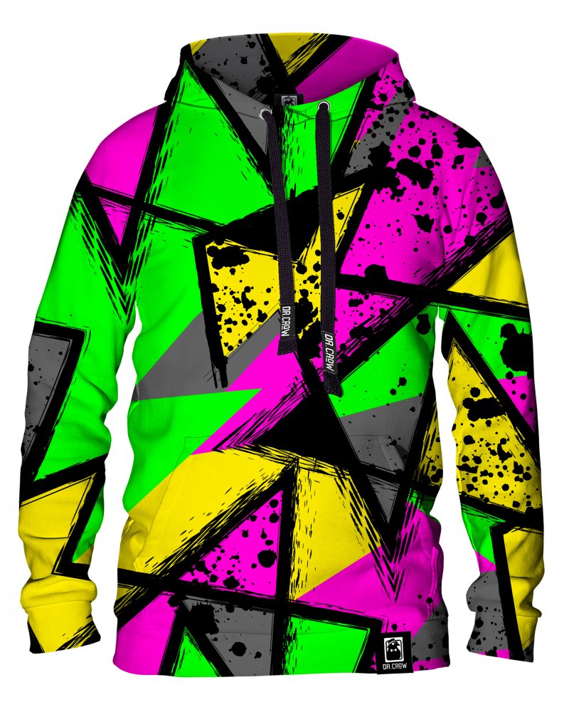 Abstract geo print hooded sweatshirt best sale