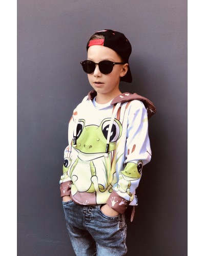 Hoodies zip Cute Frog