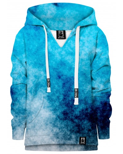 Hoodie with the hood Blue Grunge