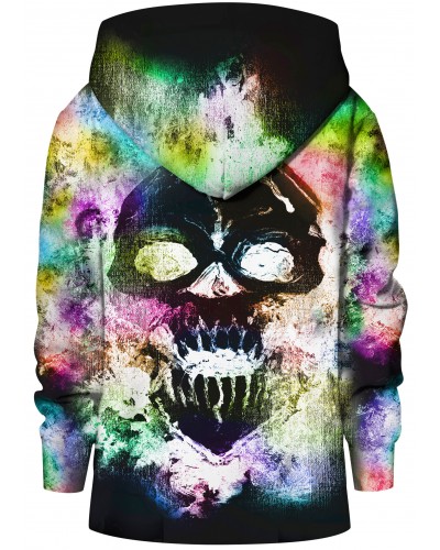 Hoodie with the hood Neon Skull