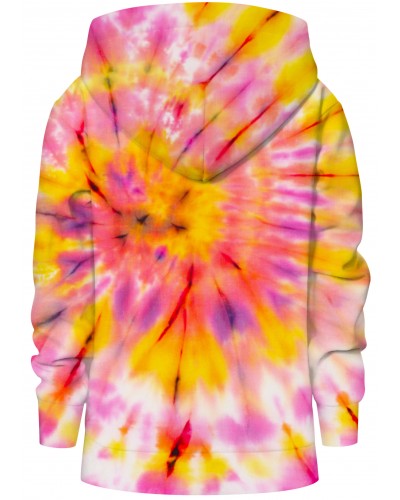 Hoodie with the hood Tie Die Pink